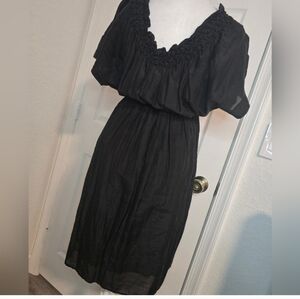 SCEE TWIN-SET Peasant Style Black Dress